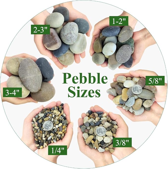 YISZM 5lbs Aquarium Rocks, 5/8" Natural Mixed Pebbles for Plants Decorative Polished River Rocks for Fish Tank, Landscaping, Gardening, Flower Pots, Vase Fillers, Indoor Water Fountains