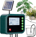 Solar Automatic Drip Irrigation Kit System,Automatic Plant Watering Devices Programmable Water Timer,LED Display for 15 Potted Plants Outdoor Indoor Garden Balcony Vacation