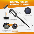 Barleit Solar Lights Outdoor 8 Pack, Solar Pathway Lights, Solar Lights Outdoor Waterproof IP65, Bright Auto On/Off Garden Lights, Solar Landscape Lights for Driveway Walkway Lawn Yard (Warm White)