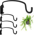 4 Pack Plant Hanger Bracket Wall Mounted Hooks for Hanging Bird Feeder, Flower Bracket, Anti Rust Metal Lanterns 12 Inches