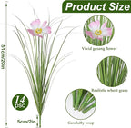 14 Bundles Artificial Flowers for Outdoors Onion Grass UV Resistant Greenery Stems Weed Artificial Fake Shrubs Grass Plant with Flowers Bushes Decoration for Indoor Outdoor Garden Office Home