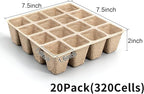 SYITCUN 320 Cells Seed Starter Tray, 20 Pack Seed Starter Kit, Peat Pots for Seedlings with 200 Plant Labels, 2 Seed Planting Tool and 1 Spray Bottle