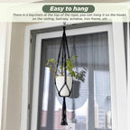 EBOOT 3 Pack 33 41 48 Inch Large Macrame Plant Hanger Rope to Hang Flower Pot Plant Holder for Indoor Outdoor Decorations, 4 Legs (Black)