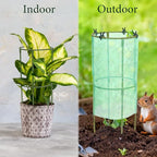 17.7" H Plant Support Stake Cage, Round Plant Support Garden Flower Stakes with Plastic Protective Film, Plant Cages for Indoor Outdoor Small Plants,Tomato, Peony, Hydrangea