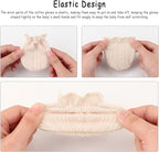 BQUBO Baby Turban Hats and Mittens Set Newborn Infant Hospital Hats Caps with Bows for Baby Boys Girls 0-12 Months