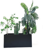 40" L x 16" W x 18" H Metal Large Rectangular Planter - Long Planter Box for Outdoor Patio/Porch Planter Boxes Outdoor Modern Design for Plants, Flowers, Garden,Spliced Flower Pot (Black)
