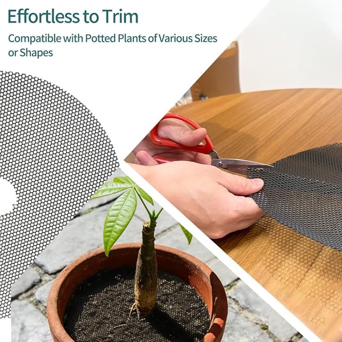 6Pcs 11.8 Inch Plant Pot Protector from Cats, Cuttable Indoor Plant Protector from Animals with 12 Ground Stakes