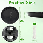 5-Pack 12" Plastic Plant Saucer, Self Watering Pots for Indoor Plants, Bottom Plant Water Catcher Tray, Indoor/Outdoor Greenhouse Garden Auto-Irrigation System for 5 Gallon Fabric Grow Bag