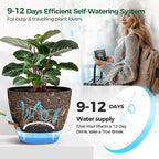 2 Pack 10 Inch Self Watering Pots - Water Level Indicator & Deep Reservoir, Mess-Free Planter for Busy People, Beginners & Gardeners, Fiddle Leaf Fig, Monstera, ZZ Plants, Indoor Outdoor Use (Black)