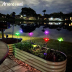 Anordsem Solar Garden Lights Outdoor: 3 Waterproof PVC Insect Stake Light Heads - Changeable Color LED Lighting for Gardener Yard Decoration - Christmas Gifts for Homeowners Over 30