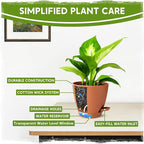 5 Pack 6 Inch Self Watering Planters for Indoor Plants, Automatic Watering Pots for Busy Plant Parents & Vacation, Decorative Modern Flower Pots with Drainage & Saucers (Terra Cotta, 6 inch)