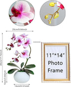 Forlaoers 17" Tall Purple Phalaenopsis Orchid Artificial Flowers Included Vase Faux Plant Potted for Indoor Home Decor Office Bathroom Wedding Decoration Table Centerpiece Arrangements Ornaments