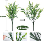 RECUTMS Artificial Outdoor Plants Artificial Flowers for Outside Artificial Plants Indoor Faux Spring Flowers Outdoor Fake Plants Flower Fillers for Bouquets Spring Vase Filler(Green)