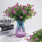 RECUTMS 8 Bundles Artificial Flowers Outdoor UV Resistant Plants Fake Greenery Foliage Shrubs for Indoor Outside Hanging Plants No Fade Faux Plastic Plants Garden Porch Window Box Décor (Fuchsia)