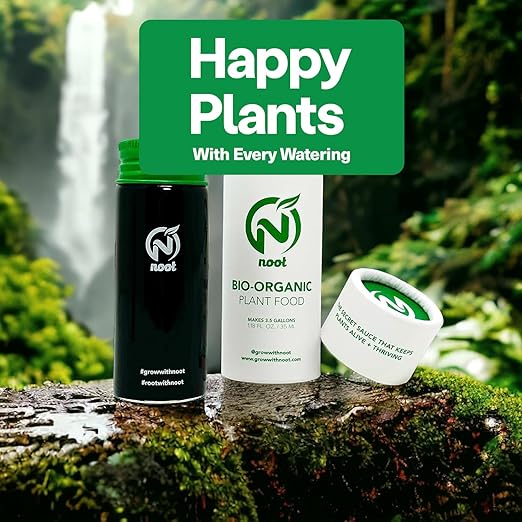Noot Bio-Organic Plant Food Liquid Fertilizer - Makes 7 Gallons - Root Boosting Mycorrhizae - Fast Growth for Monstera, Aroid, Succulent, Orchid, Calathea, Philodendron - Use Every Watering (2 Vials)