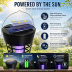Solar Mosquito Zapper Outdoor 4 Pack, 2-in-1 Mosquito Trap Light Used to Keep Away Gnat Small Flying Insect,Waterproof Bug Zapper for Outside,Solar Fly Zapper for Patio Garden Backyard