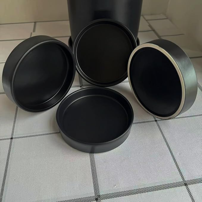 Yukfona Plant Saucer Pot Tray Planter Saucers 4 in, 5 6 7 8 9 10 11 12 Inch Black 4 Pack for Indoors Outdoor, Durable Sturdy Ceramic Flower Drainage Tray for Glazed Pots Base ((4.5"/4.1"-Black)