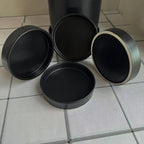 Yukfona Plant Saucer Pot Tray Planter Saucers 4 in, 5 6 7 8 9 10 11 12 Inch Black 4 Pack for Indoors Outdoor, Durable Sturdy Ceramic Flower Drainage Tray for Glazed Pots Base ((4.5"/4.1"-Black)