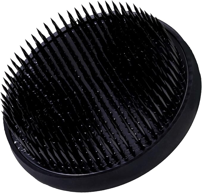 Wazakura Japanese Ikebana Kenzan Flower Holder 89mm (3.5"), Made in Japan, Round Large - Black