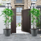 3 Pack 16 Inch Large Plant Pots with Rolling Saucers & Drainage Holes,Heavy Duty Plastic Planters for Indoor Outdoor Plants,Large Flower Pots with Wheels for Tall Plants(Black)