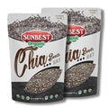 Sunbest Natural Organic Black Chia Seeds – 2-Pack (16 oz each) – Non-GMO, Vegan, Kosher – High in Omega-3, Fiber & Protein – Perfect for Smoothies, Baking & Cooking