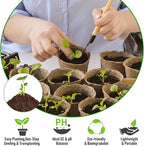 Riare 50 Pcs 40mm Organic Coco Coir Seed Starter Soil, Compressed Coconut Coir Potting Soil Mix for Seed Starting, Coconut Fiber Pellet for Planting Indoor & Outdoor Plants, Vegetables, Garden