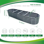 Gardmax Galvanized Raised Garden Bed, Lightweight Planter Boxes Outdoor with Easy Assembly, Large Garden Bed for Vegetables, Fruits, Flower Dark Grey 8FT