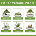 Bonsai Pots 18 Inch - Ceramic Succulent Pots with Drainage Hole Decorative Plant Pot Indoor Large Outdoor Planter Modern Flower Pot for Home Garden Room Decor Gray