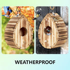 Hummingbird House,Wooden Birdhouse for Outside,Hanging Small Bird Houses,Wild Bird Nesting Box Outdoor Bird House for Bluebird,Finch,Cardinals