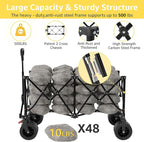 ROSONG Collapsible Wagon Cart with Wheels Foldable - Folding Utility Heavy Duty Wagons Carts for Grocery Sports Garden Shopping Camping Wheelbarrows (Black, 260L)