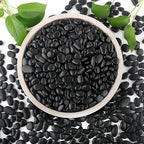 Mulctun 6lb Black Rocks for Planters- 1/4" - 3/4" Polished Black Stones Smooth Flat Pebbles for Fish Tanks Decorative River Rocks for Vases Bonsai Pots Garden Stones for Landscaping and Yards