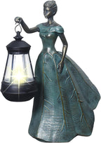 Sheaifun Fairy Garden Statue Solar Garden Decor Resin Fairy Statue with Lights Angel Fairy Decor Outdoor Yard Statues Gardening Gifts for Women 9.5x5.5x11.5 Inch