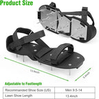 Lawn Aerator Shoes for Grass - Pre-Assembled Grass Aerator Shoes for Lawn - Soil Yard Aerator Tool for Aerating Patio Garden, Black, Large Size