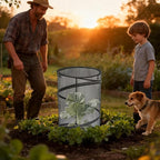 Garden Plant Net - Reusable Foldable Breathable Mesh Protector, Durable Plant Cover, Round Protective Cage | Cold Frost Winter Season for Flower Planter Patio Porch Courtyard Farm Use