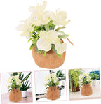 Ipetboom Realistic Phalaenopsis Orchid Bonsai Potted Faux Flowers for Home and Office Decoration Lifelike Artificial Phalaenopsis Pot for Table Bedroom Living Room DIY Floral Arrangement