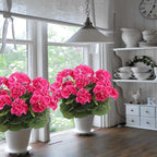 CITYES 3 Pcs Artificial Geraniums Flowers Silk Geraniums for Outdoors UV Resistant Rose Red Artificial Geranium Bush Faux Flowers Plant for Planter Garden Home Decor Patio Vase Table Centerpiece