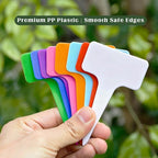 200 Pcs Thick T-Type Plant Labels, 4 Inch Waterproof PP Hard Plastic Garden Markers, Reusable Nursery Tag Stakes for Indoor Outdoor Potted Plants, Seedlings, Flowers, Vegetables & Herbs(Cyan)