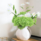 Coferset Green Hydrangea Artificial Flowers 3pcs Lifelike Faux Hydrangea Real Touch Fake Flowers for Home Wedding Christmas Office Party Living Room Decoration,22inch