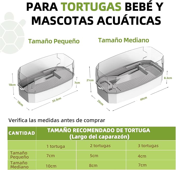 Escape-Proof 3 Gallon Turtle Tank Kit for Hatchlings - Compact Acrylic Aquarium with Basking Platform & Filter, Multi-Zone Desktop Habitat, Easy Clean