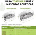 Escape-Proof 3 Gallon Turtle Tank Kit for Hatchlings - Compact Acrylic Aquarium with Basking Platform & Filter, Multi-Zone Desktop Habitat, Easy Clean