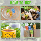 Terracotta Watering Stakes Large Head 4-Pack - Eco-Friendly Indoor/Outdoor Automatic Plant Hydration System, Delightful Slow Release Watering for Time-Saving Care