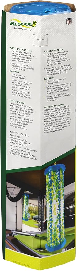 RESCUE! Non-Toxic TrapStik for Flies – Indoor Hanging Fly Trap - 4 Pack