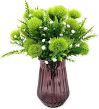 CATTREE Artificial Dandelion Plants, Plastic Flowers Shrubs Bushes Fake Grass Wedding Indoor Outdoor Home Garden Verandah Centerpieces Arrangements Party Decoration Planting Filler - Green 4 Pack