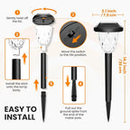 GIGALUMI 8 Pack Solar Lights Outdoor, Solar Pathway Lights with Great Pattern, Waterproof Auto On/Off Solar Powered Light for Outside Yard Garden Walkway Driveway Lawn Pathway
