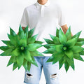 Artificial Agave Plants, Realistic UV Resistant Fake Aesthetic Plants for Outdoor Indoor, Home Decor for Garden, Porch, Doorway, Patio (2PCS, Green, Medium)