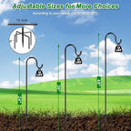 48 Inch Shepherds Hooks for Outdoor, Heavy Duty Bird Feeder Pole with 5 Prong Bases, Garden Hanging Stake for Bird Feeder, Solar Light, Plant Hanger, Wedding Decor, Metal Hanger Hooks, Black, 2 Packs