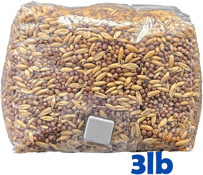 Booming Grains | 3lb Sterile Custom Grain Blend Including Injection Port| Sterile Hydrated Grains for Growing Mushrooms