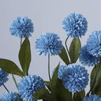 VIERENA 12 Pcs Faux Silk Pompon Mum Artificial Flowers for Vase -27", Bulk Fake Chrysanth Branches with Stems for DIY Bouquet Centerpieces Wedding Fillers Arrangements Shower Decorations (Dusty Blue)