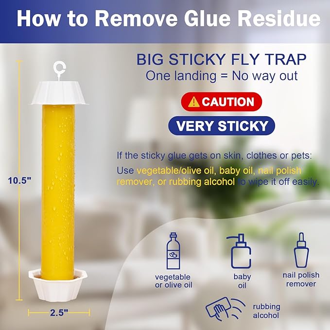 Sticky Fly Traps Indoors & Outdoor 4pk, Fly Stick Catcher Strips for Gnats, House Flying Insect, Super Sticky Hanging Fly Trap Paper Tape Indoor Outdoor