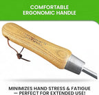 Garden Guru Eco Dandelion Weeder Tool with Ergonomic FSC Certified Wood Handle - 100% Recycled Stainless Steel - Rust Resistant - Weed Puller for Planting, Flower & Vegetable Care - 1 Case (40 Pcs)